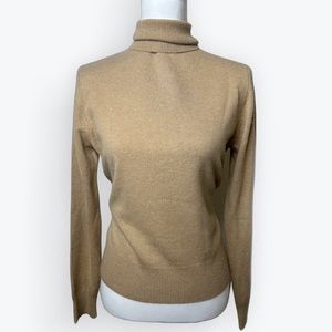 Lord & Taylor Cashmere Turtleneck | 2 Ply Cashmere Sweater| Color: TAN | XS